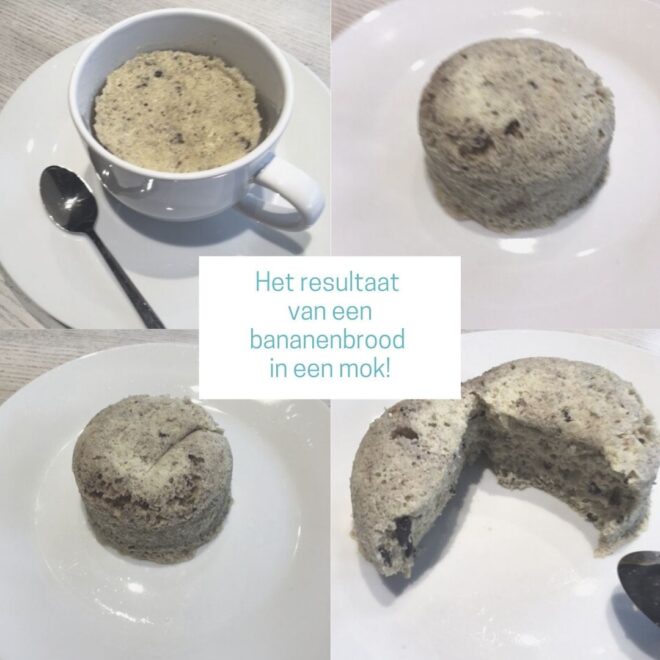 Bananenbrood in een mok